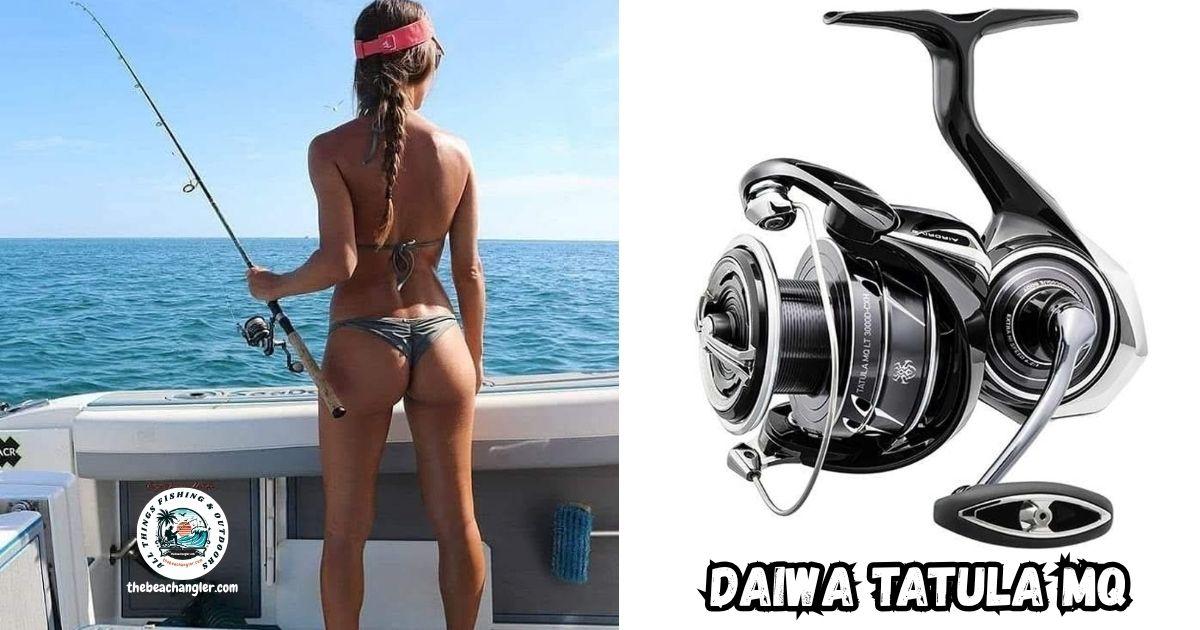 Daiwa Tatula featured image showing a lady angler standing at the back of a boat looking out over the water while holding her rod rigged with the Daiwa Tatula MQ spinning reel.
