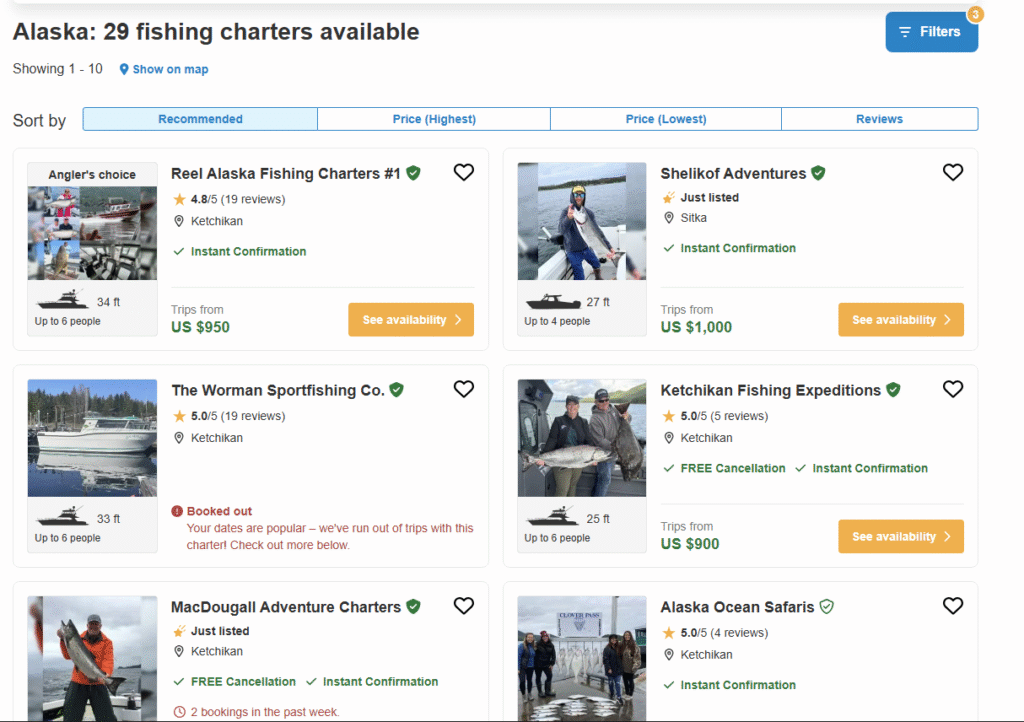 fishingbooker.com Alaska King Salmon Charters.