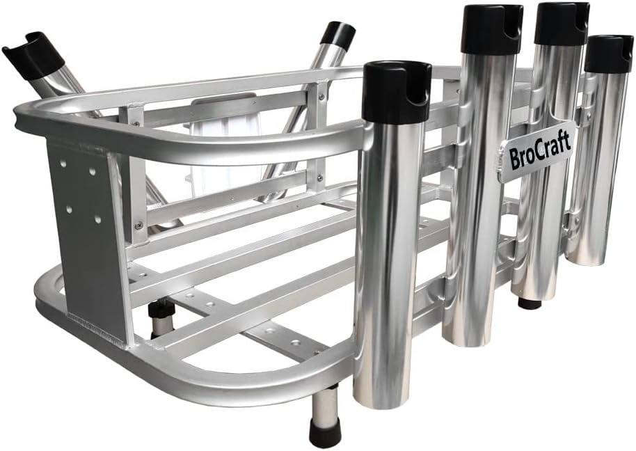 Brocraft Jet Ski Aluminum Fishing Rod Rack & Cooler Holder Combo