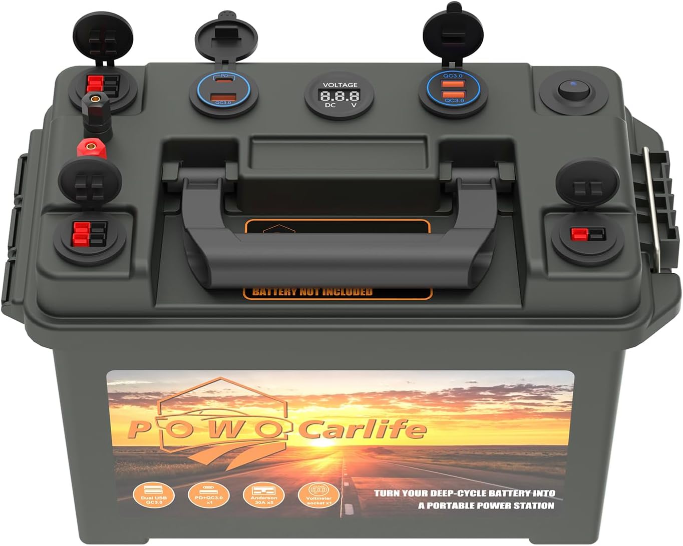 POWO Carlife Waterproof Smart Battery Box