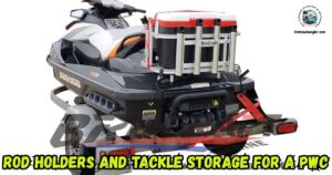 PWC Specific Rod Holders and Tackle Storage featured image showing a PWC rigged with a Brocraft Rod holder cooler carrier combo unit.