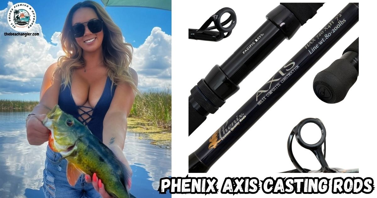 Phenix Axis Casting Rods featured image showing a lady angler holding up a nice Peacock Bass.