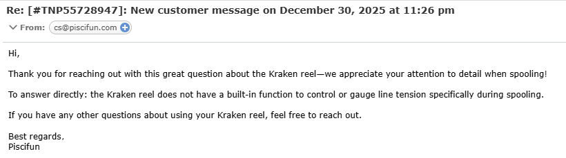 Kraken Spooling Tension