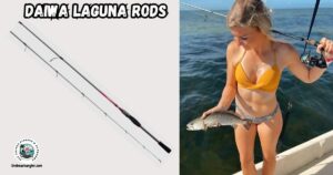 Daiwa Laguna Rods featured image showing a lady angler holding a speckled trout and her Daiwa Laguna Rod.