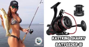 KastKing Sharky Baitfeeder III featured image showing a lady angler with a nice speckled trout.