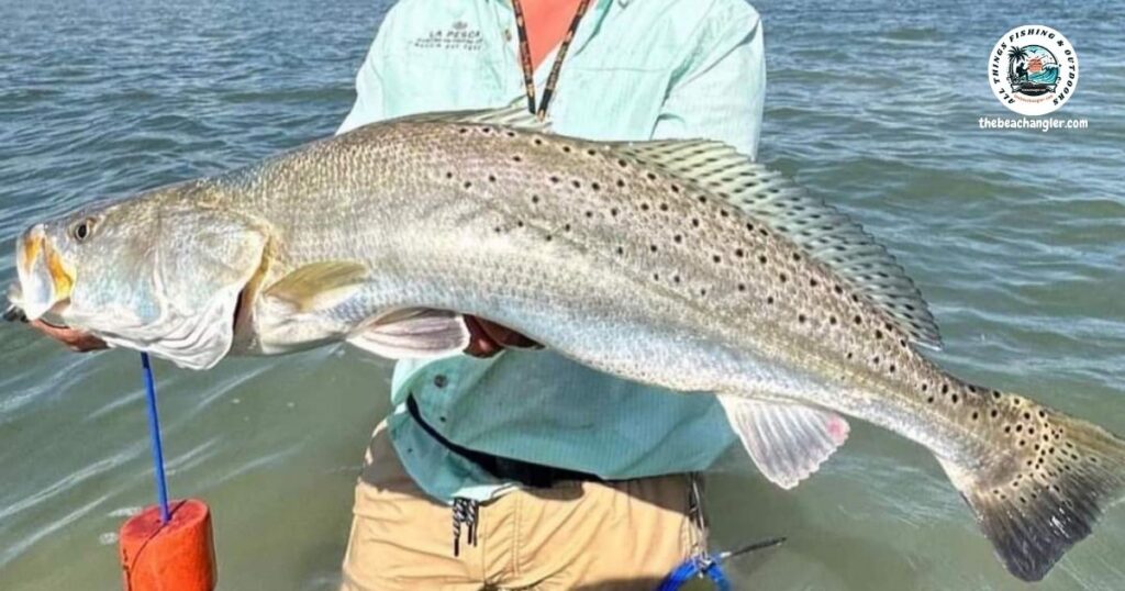 Trophy Class Speckled Trout caught using the Mirrolure Soft-Dine.
