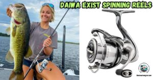 Daiwa Exist Spinning Reel featured images showing a lady angler with a nice bass caught with her Daiwa rod and reel combo.